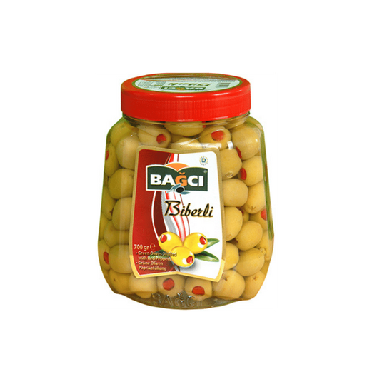 BAGCI Olives Vertes Farcies au Poivron Rouge 700gr - Istanbul Market