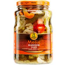 Melis Tursu Multi Légumes 3kg, un assortiment de légumes marinés dans une saumure savoureuse. L’emballage met en avant la variété de légumes croquants, parfaits pour accompagner les repas et apporter une touche de fraîcheur et d’acidité.